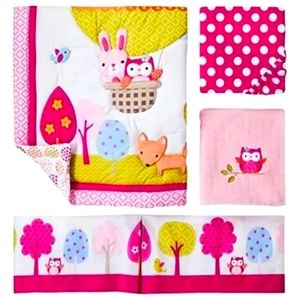 Baby Girl Owl Crib Bedding